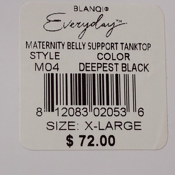 Blanqi Maternity Belly Support Tank Top NEW Womens Xl Black Trimester 2 & 3 - Picture 5 of 8